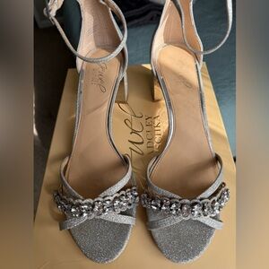 Badgley Mischka Glittering Silver Heels